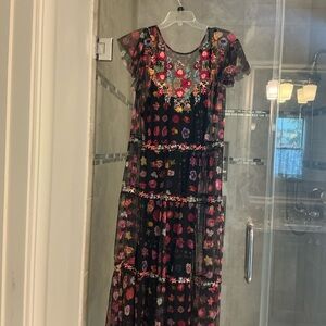 Johnny Was Black Mesh dress